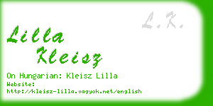 lilla kleisz business card